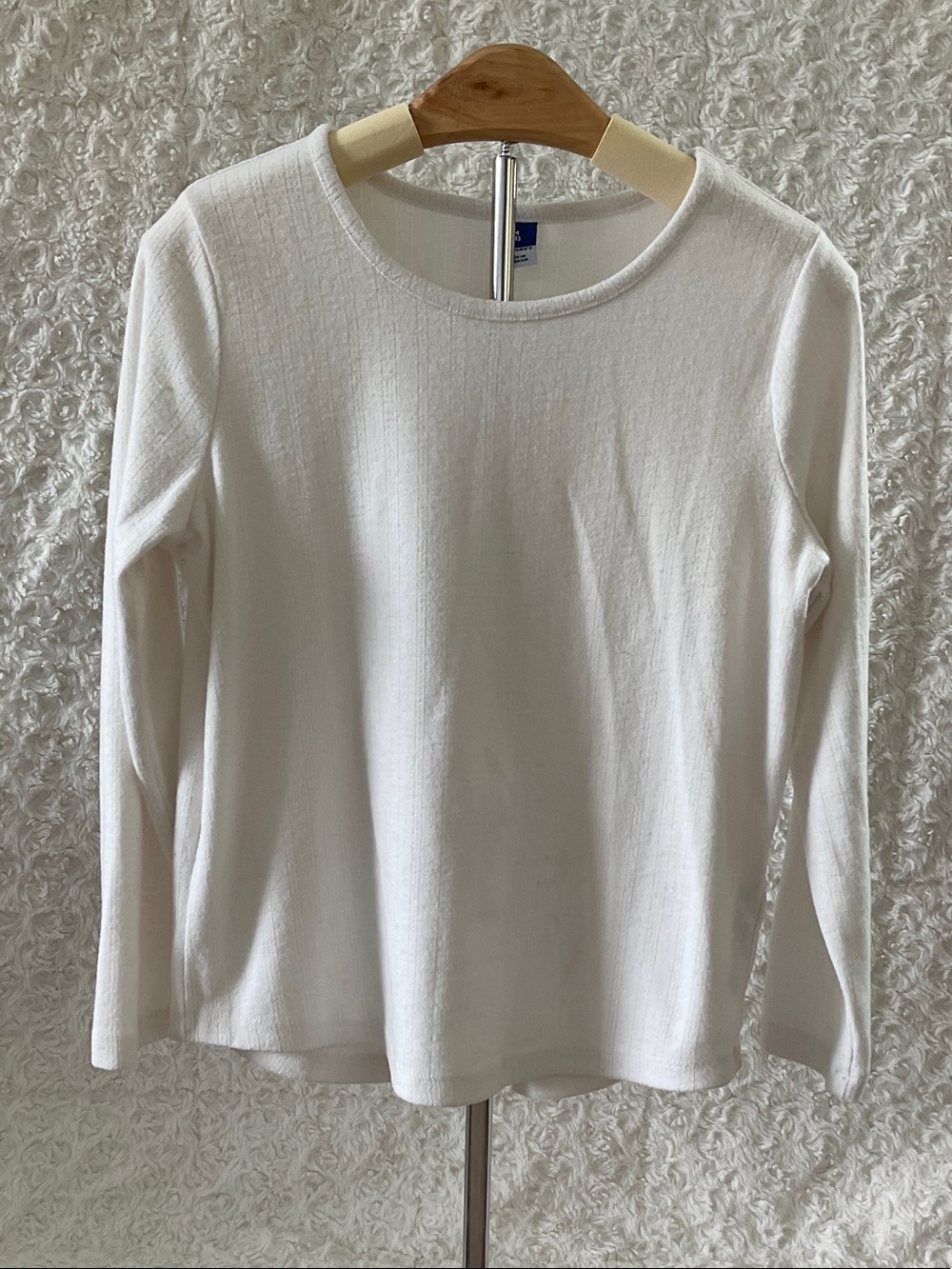 Old Navy Off White Long Sleeve Ribbed Tee